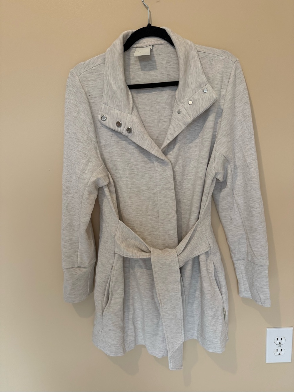 Varley Light Gray Belted Trench Coat